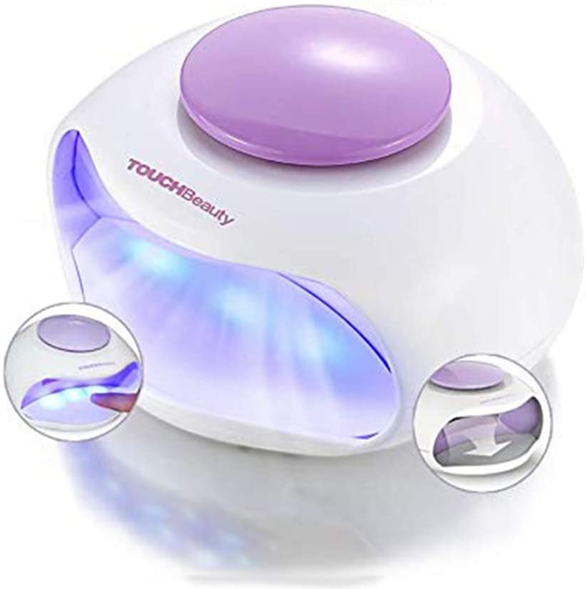 TOUCHBeauty Mini-Sized Nail Dryer with Fan and 3 LED Light for Regular Nail Polish Lamp AG-0889N, Purple