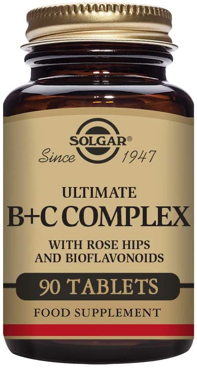 Solgar Ultimate B Plus C Complex Tablets, Pack of 90, B1, B2, B3, B4, B5, B6, B7, B12, Vitamin C