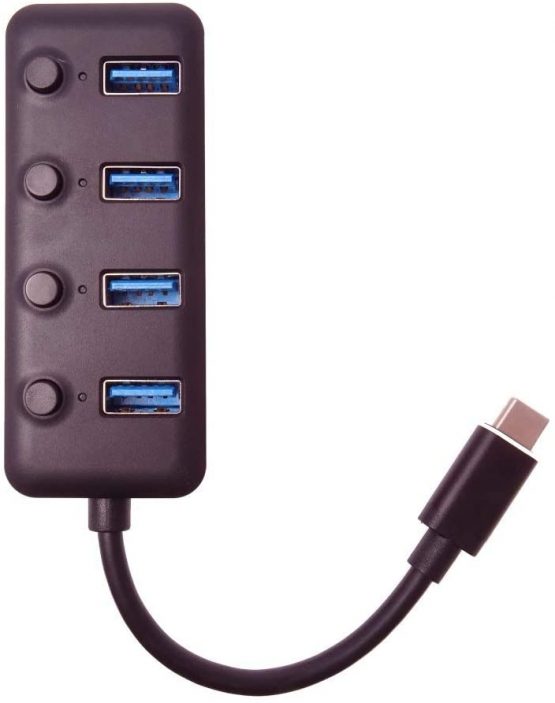 Premium Cord 5G SuperSpeed USB HUB Type C to 4x USB 3.1 A Gen1, Power Switch - Image 2