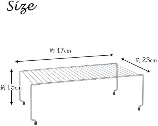 Metaltex Space Saver Stackable Shelf, Polytherm Metallic, Silver, 47 x 23 x 15 cm - Image 4