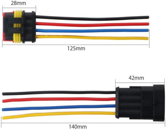 GTIWUNG 5 Kit 4 Pin Way Waterproof Electrical Connector Wire, Automotive Wire Connectors, Car Plug Socket Kit with Wire, Insulated and Sealed, Terminal Connector - Image 2