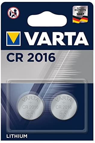 VARTA Batteries Electronics CR2016 Lithium button cell 3V battery 2-pack, Button cells in original blister pack of 2