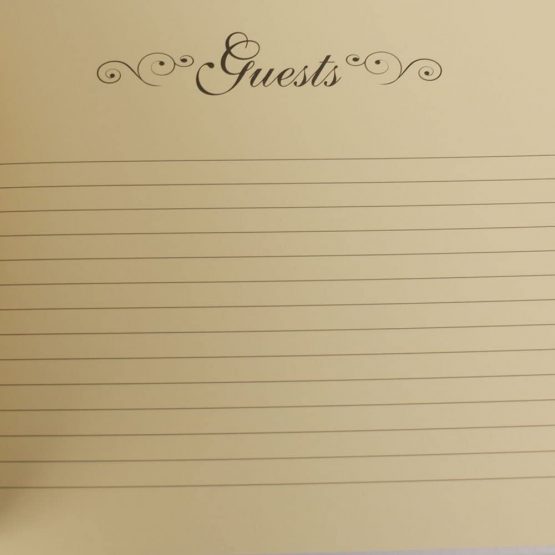 Cream Leather Wedding Guest Book With Ring and Butterfly 40 Pages - Image 3
