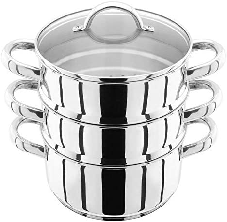 Judge Stainless Steel 3 Tier Steamer Set including 18cm 1L Casserole, 2 Steamers and Lid, Induction Ready, Gift Boxed - Image 2