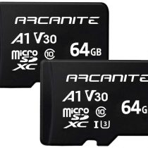 ARCANITE 2-Pack 64GB microSDXC Memory Card - A1, UHS-I U3, V30, 4K, C10, MicroSD, Optimal read speeds up to 90 MB/s