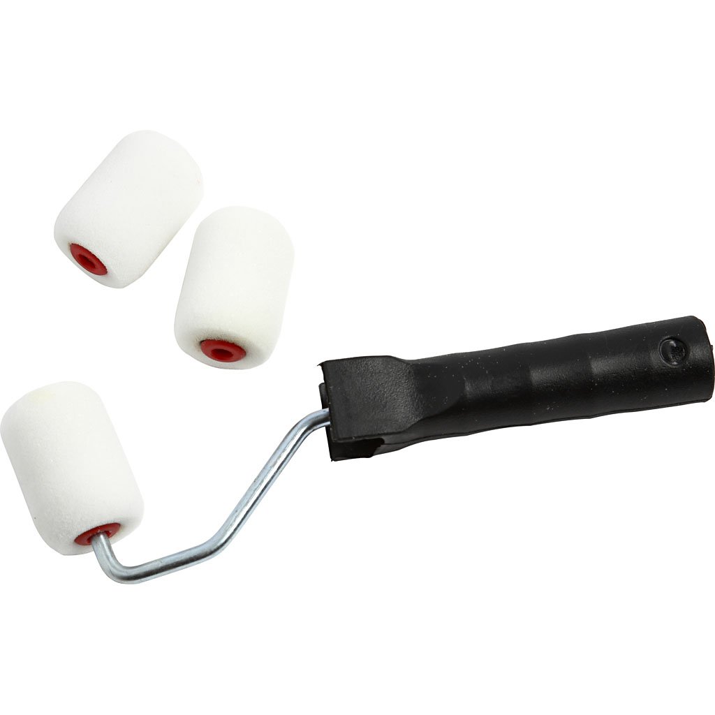 Creativ Foam Paint Rollers, 6cm, 1 Set - Perfect for Smooth Painting, White With Blue - Image 2
