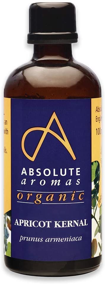 Absolute Aromas Organic Apricot Kernel Oil 100ml - in a Glass Bottle - Pure, Natural, Vegan and Cruelty Free