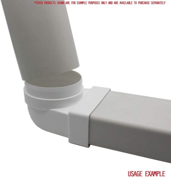KAIR 110 mm x 54 mm Rectangular to Round 100 mm Male Spigot) 90 Degree Bend – SYS 100 – DUCVKC237 by Kair - Image 4