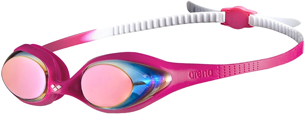 arena Spider Junior Mirror Children's Swimming Goggles, Standard Pool Goggles with Anti-Fog Mirrored Lenses, UV Protection