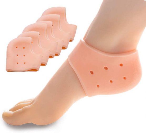 Heel Support for Plantar Fasciitis, Sumiwish 6 PCS Thick Heel Sleeves, Silicone Heel Protector Pads, Heel Cushion for Bone Spur and Heel Spur Pain Relief, Cracked Heels