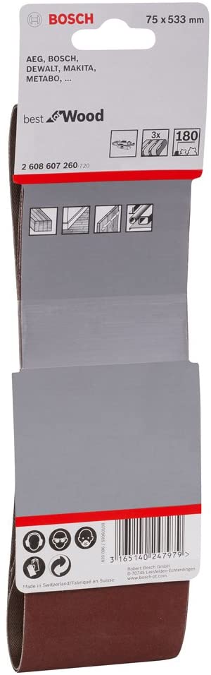 Bosch 3X PRO Paint on Wood and Hardwood X440 Sanding Belt for Sanders (for Paint on Wood Hardwood, 75 x 533 mm, Grit 180 - Image 3