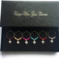 Libby's Market Place Celtic Hearts Wine Glass Charms with Small Beads with Gift Box
