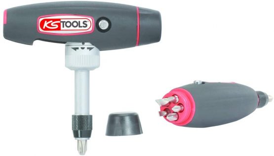 KS Tools 911.2475 T-handle ratchet bit screwdriver, 1/4"