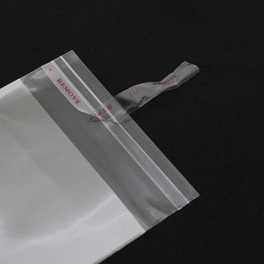 NewZC 8x7cm Small Clear Cellophane Bags 300 Piece Opp Adhesive Plastic Bag - Image 3