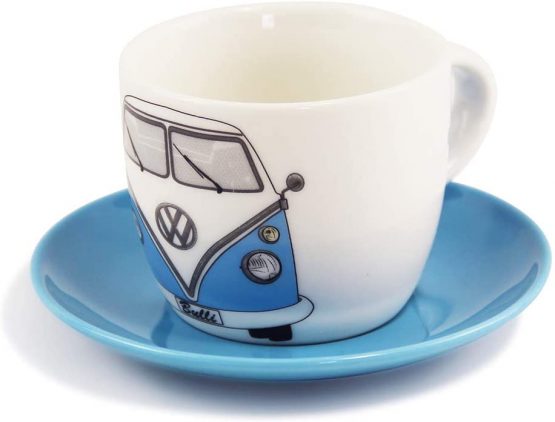 BRISA VW Collection - Volkswagen Hippie Bus T1 Camper Van Espresso Cup 2-pc Set in Gift Box for Kitchen, Garage, Office - Camping Equipment/Gift-Idea/Souvenir (Design: Front/Red/Blue) - Image 4