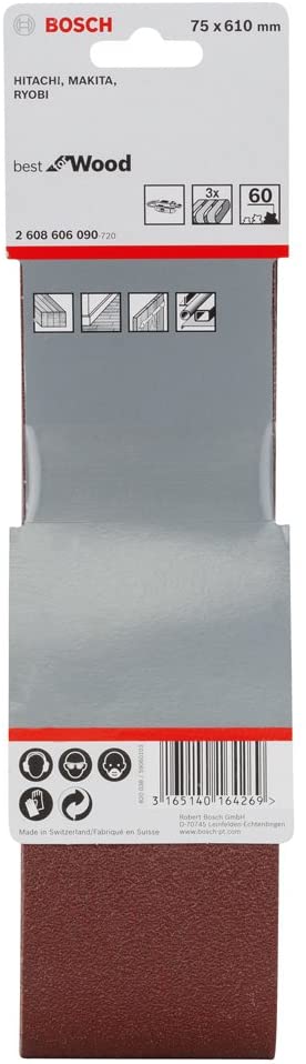 Bosch 3X PRO Paint on Wood and Hardwood X440 Sanding Belt for Sanders (for Paint on Wood Hardwood, 75 x 610 mm, Grit 60 - Image 3