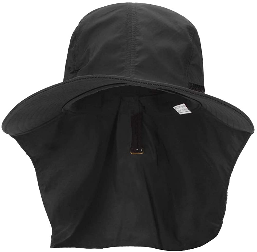 MK MATT KEELY Outdoor Mens Summer Neck Flap Sun Hat Boonie Hat Large Brim Sun Protection Bucket Men's Fishing Hats Black Hiking Hat - Image 2