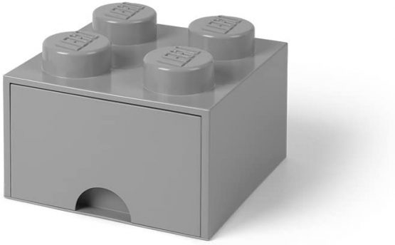 Room Copenhagen Lego Brick 4 Knobs, 1 Drawer, Stackable Storage Box, 4.7 l, Medium Stone Grey, 25 x 25 x 18 cm - Image 3