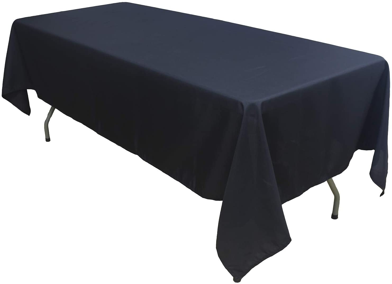 KaitatsuSen Oblong Rectangular Polyester Fabric Tablecloth, Black, 150x300 cm, 118.1 x 59.1 inch (Rectangular)