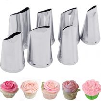 Cake Decorating Tips, 7Pcs Stainless Steel Icing Piping Nozzles for Cake Decorating Pastry Fondant Tools (Flower)