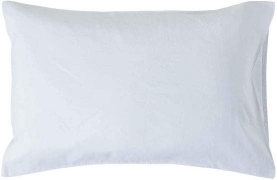 HOMESCAPES Luxury Soft European Linen Pillowcase Plain White Continental Textured Natural French Flax Fibre Linen & Pure 100% Cotton Blend Standard Pillowcase, Square 40 x 40 cm Pillowcase