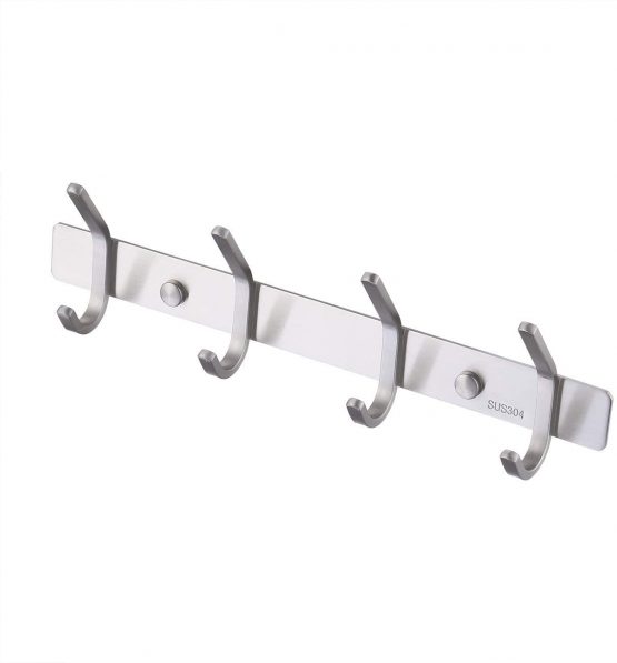 KES Rustproof Coat Rack Wall Mounted Stainless Steel 3-Hook Towel Hook Hook Rack Hook Rail Rust Resistant Brushed Finish AH203H3-2
