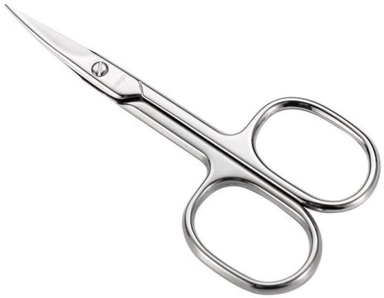 LIVINGO Premium Manicure Scissors Multi-Purpose Stainless Steel Cuticle Pedicure Beauty Grooming Kit for Nail, Toenail, Eyebrow, Eyelash, Dry Skin Curved Blade 9cm