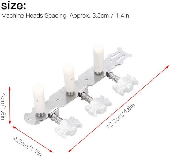 Dilwe Guitar Tuning Peg, Classical Guitar String Tuner Machine Head Silver - Image 3