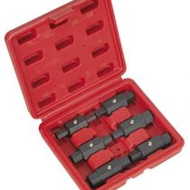 Sealey AK658 Double End Oil Drain Plug Key Set, 6 Pieces
