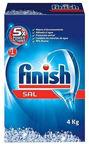 Finish Dishwasher Salt Box, 4kg, Prevents Limescale Build Up, Effective against Hard Water, white, 4 kg (Pack of 1)