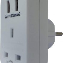 ShaniTech UK to European EU Travel Adaptor 1 Way with 2x USB Charging Ports Ideal for Smartphones, Tablets, Cameras Euro Refer to Description for country list Adapter