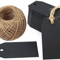 100 PCS Kraft Gift Tags 4 cm * 7 cm Blank Label Paper Wedding Labels Birthday Luggage Tags Brown Hang Tag with 30 Meters Jute Twine