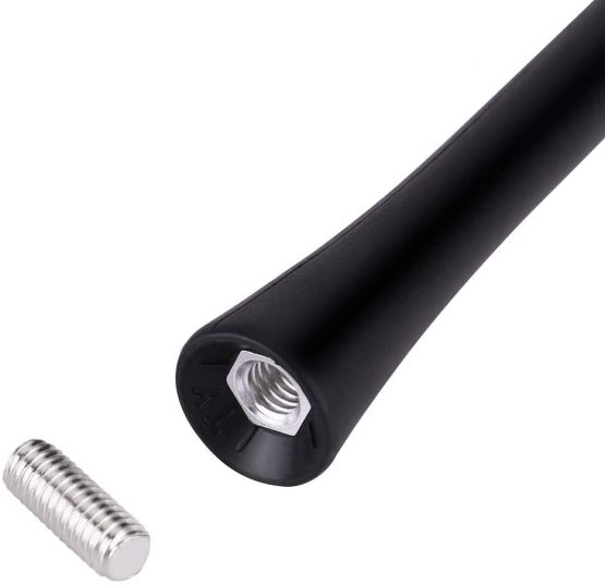 Car Aerial Antenna Kit, Universal 9in Car Stereo Radio Aerial Antenna Stubby Aerial FM Radio Antenna Mast Car Aerial Replacement Kit Screw-in Type with Screws Black - Image 3