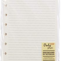 Eagle Discbound Planner Refill Paper, 8-Hole Punched, 60 Sheets, Both Side Printed, 8.5 x 5.5-Inch,(Ruled Pages)