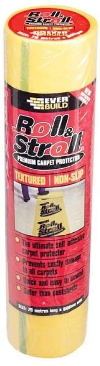 Everbuild Roll and Stroll Textured Non-Slip Carpet Protector, Yellow, 600 mm x 75 m, 600mm x 75m - Image 2