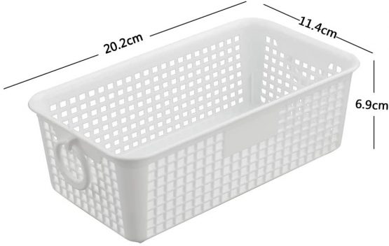 Bblina Mini Plastic Storage Basket, White, Desktop Baskets, Pack of 6 - Image 4