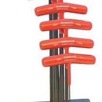 Bondhus 13189 BTX80MMS T-Handle Balldriver Set + Stand 2mm-10mm, Red, Small