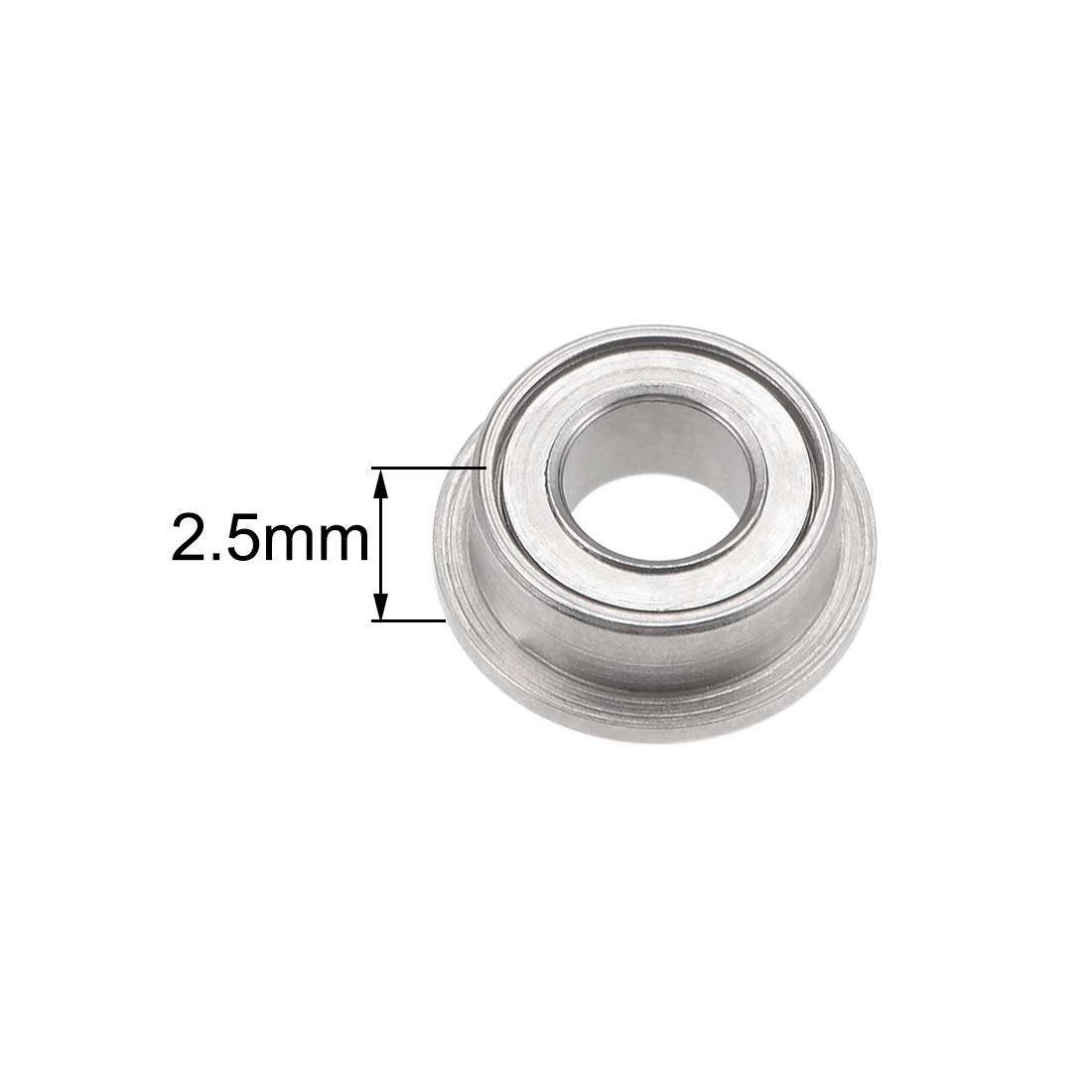 sourcing map MF63ZZ Flange Ball Bearing 3x6x2.5mm Full Complement Bearings 10pcs - Image 3