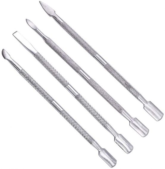 4 PCS Cuticle Pusher and Cutter Set, Dead Skin Nail Cleaner Tools ...