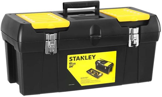 STANLEY Toolbox with Metal Latch, 2 Lid Organisers Portable Tote Tray for Tools and Small Parts, 24 Inch, 1-92-067 - Image 2
