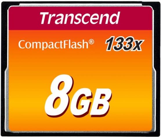 Transcend 8GB CompactFlash 133 Memory Card (CF Card) Up to 50/20 MB/s, Supports Ultra DMA transfer mode 4 with MLC NAND Flash ideal for entry-level DSLRs TS8GCF133