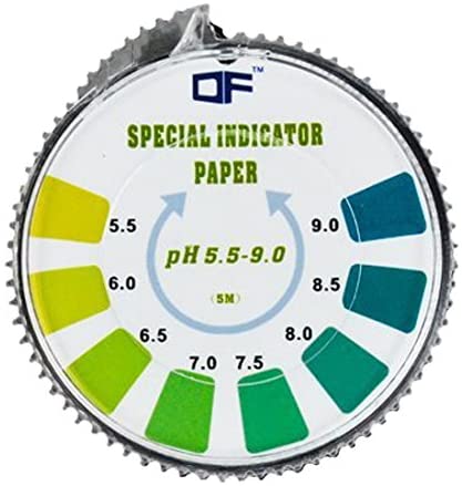 DF Speciality Paper pH Indicator Litmus Test Paper Strip Roll, 5.5-9.0 for Water Urine and Saliva - 5 Meters