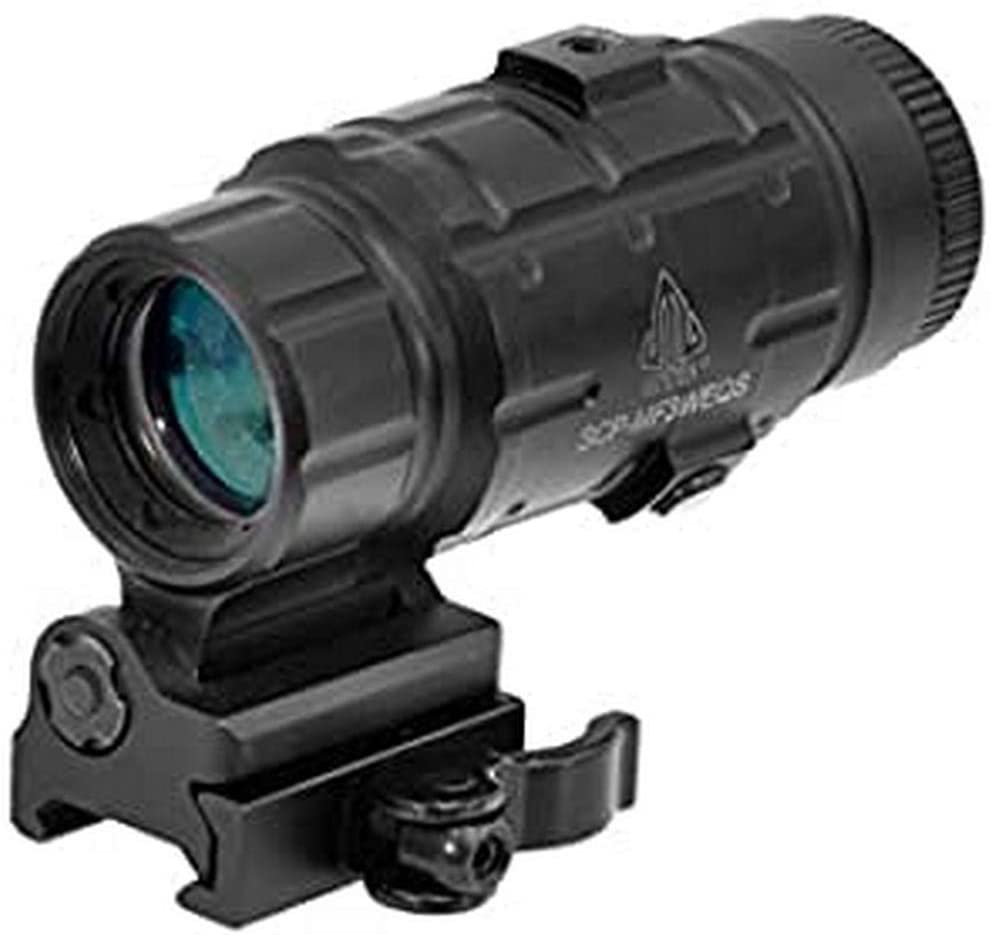UTG 3X Magnifier with Flip-to-side QD Mount, W/E Adjustable, Black