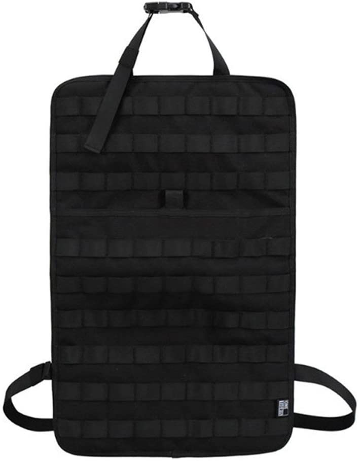Huenco Tactical MOLLE Vehicle Sun Visor Panel with Molle Car Seat Back Organizer Set, Visor Panel Bk+d057s Bk - Image 2
