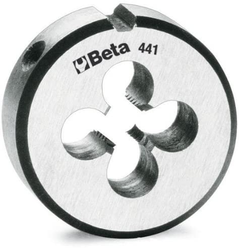 Beta 4410006 Round Die, Fine Pitch, Chrome-steel, M8 x 0.75 x 25.4mm, 1" O/D, White, 8x0.75 mm