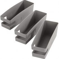 WENKO Shoe Holder for Ballerinas, Polypropylene, Grey, 3er Pack, 26.5 x 9 x 9.5 cm