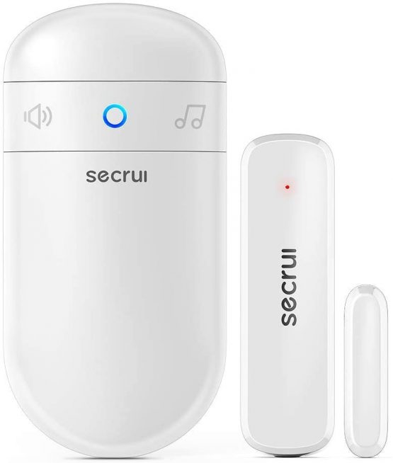 Door Alarm, Secrui Wireless Door Window Contact Sensor 120dB Alarm Sensor 4 Modes Wireless Door Open Sensor Alarm Chime Burglar Anti-Theft for Kids Safety Home Shop Security (2 Pack)