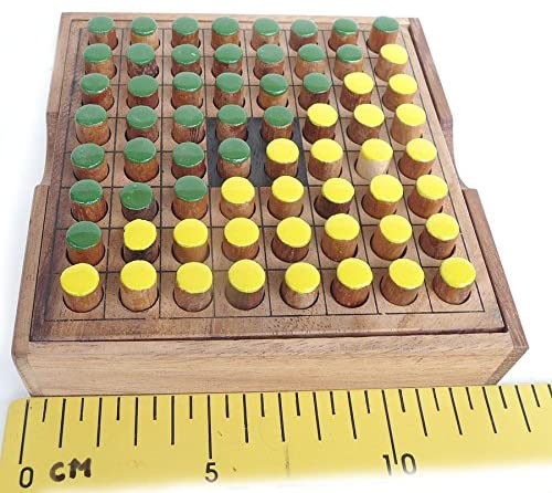 Logica Puzzles Art. Othello - Board Game in Fine Wood - Strategy Game for 2 Players - Travel Version, Brown, Small - Image 2