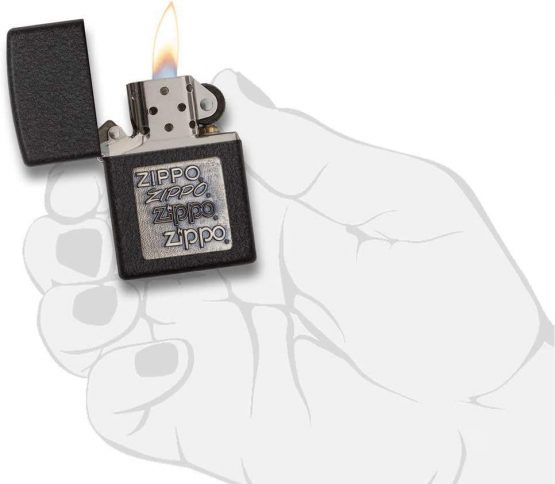 Zippo Zippo Brass Emblem Lighter - Black Crackle - Image 4