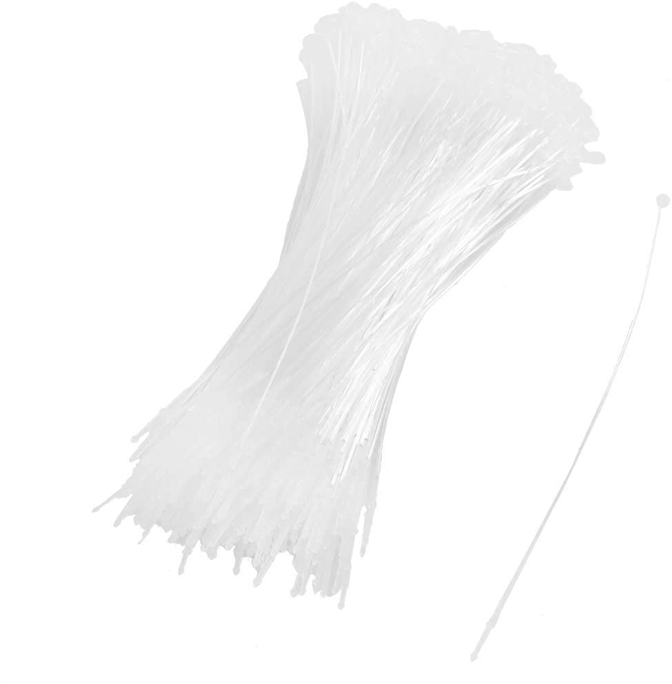 Sourcingmap 500 Pieces White Snap Lock Pins Loop Price Tag Fastener 5" 130mm, "130 x 0.4mm/ 5"" x 0.016"" (L*D)"